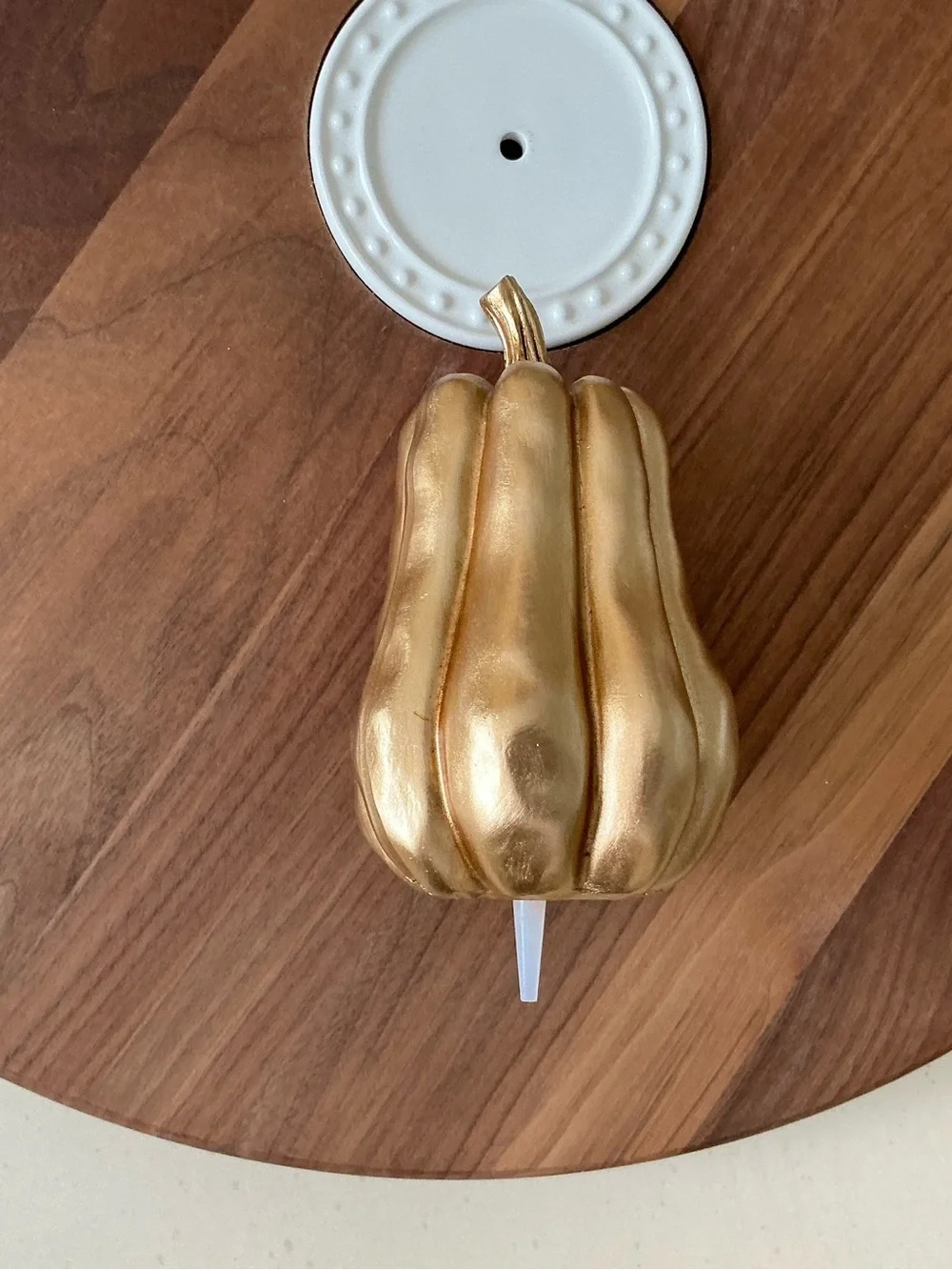 Large Tall Gold Autumn Gourd Platter Decoration 🍂